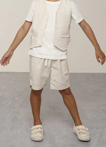 Bermuda Tecido Linho Natural - Bugbee