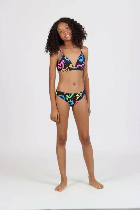 Biquini Cortininha Teen Adriana Estampa Grafiti - Siri