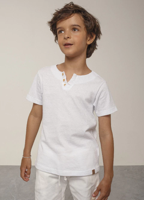 Bata Malha Listrada Texturizada Branco - Bugbee