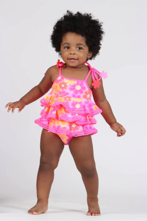 Maiô Baby Zoe Estampa Happy Flower - Siri