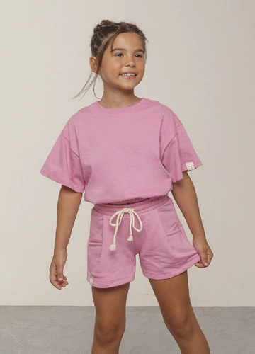 Conjunto Meia Malha e Moletom Rosa - Bugbee