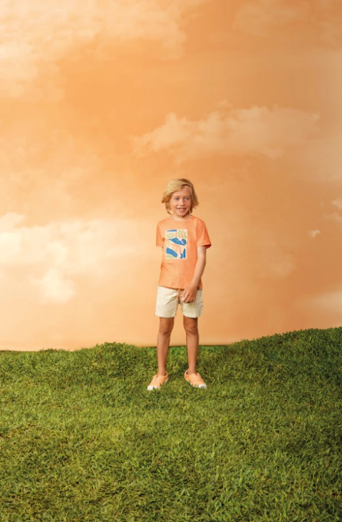 Conjunto Meia Malha e Sarja Laranja - Bugbee