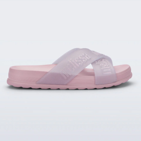 Chinelo Mini Melissa Cozy Slide M-Lover II Rosa Perolado - Melissa