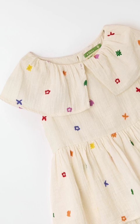 Vestido Festejo Bordado Jardinzin - Fabula