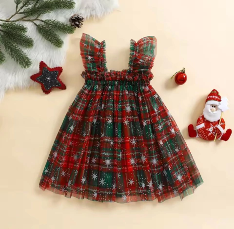 Vestido Xadrez Natal - Kurumim