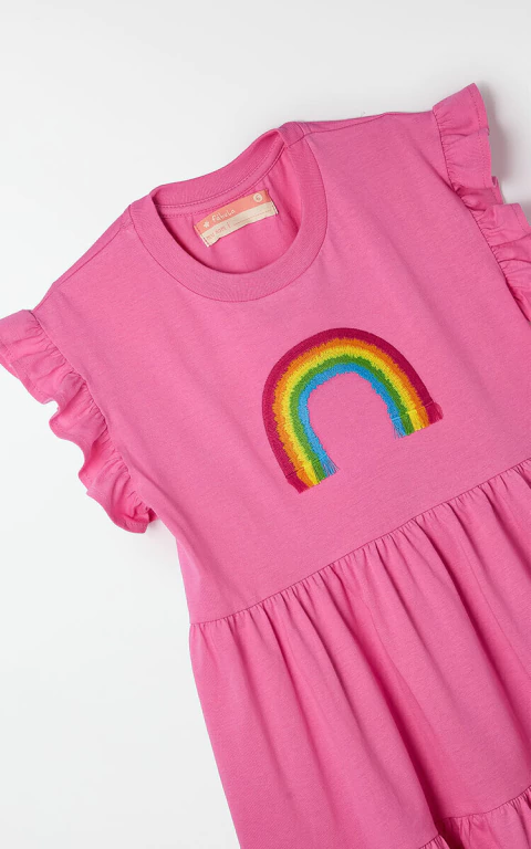 Vestido Marias Bordado Arco Íris - Fabula