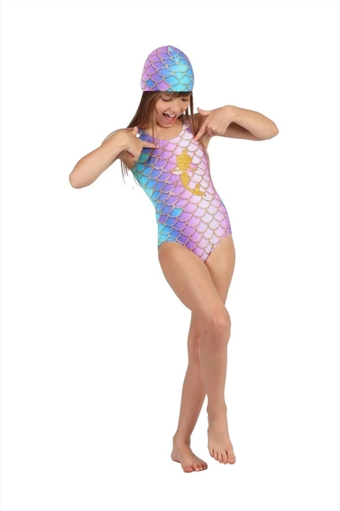 Maio C/ Touca Kids Carolina Sereia Glitter - Siri