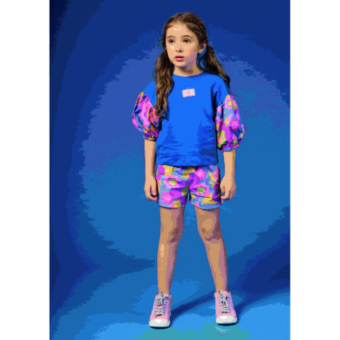 Conjunto Tricoline e Meia Malha - Azul Medio - Bugbee - comprar online