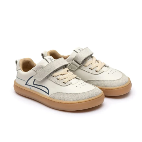 Tênis Infantil Correr E Brincar - Outline - Bege/Camurça Cinza Claro - Tip Toey Joey