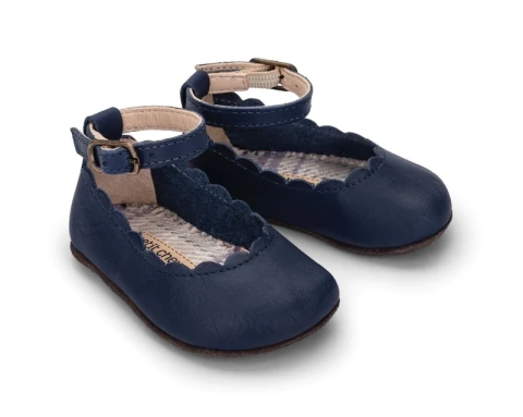 Sapato Boneca Couro Marinho - Petit Cheval