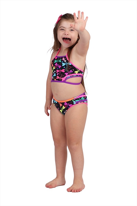 Biquini Cropped Kids Julia Estampa Libelula - Siri