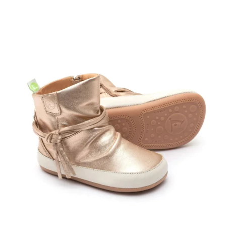 Bota Infantil Andar E Equilibrar - Ridgey - Dourado Rosado - Tip Toey Joey