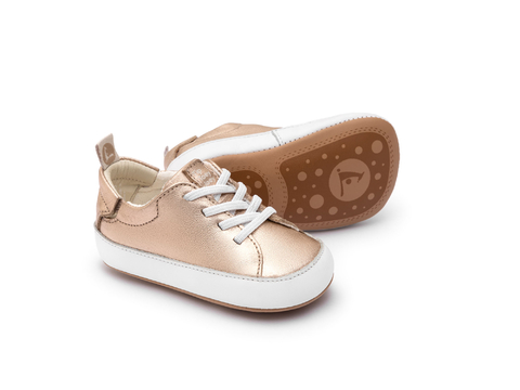 Tênis Infantil - Nascer e Crescer - Snuggle - Dourado Rosado- Tip Toey Joey