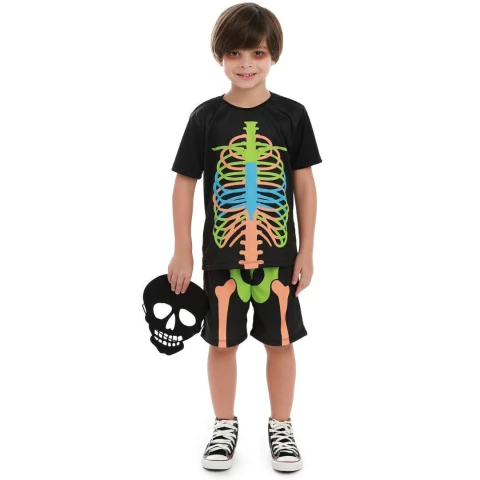 Fantasia Esqueleto Colorido - Muvilê