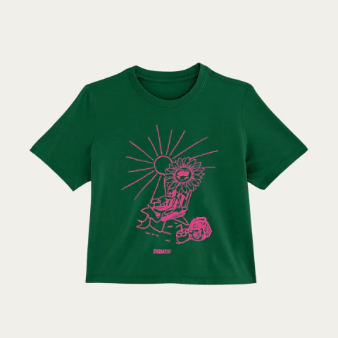 T-Shirt Prainha Siga O Sol Verde Adulto - Farm