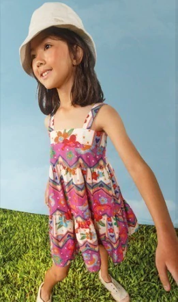 Vestido Tricoline Digital Passaros e Flores - Roxo - Bugbee