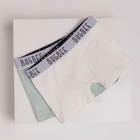Kit Cueca Cotton Sortido Branco/Verde - Bugbee