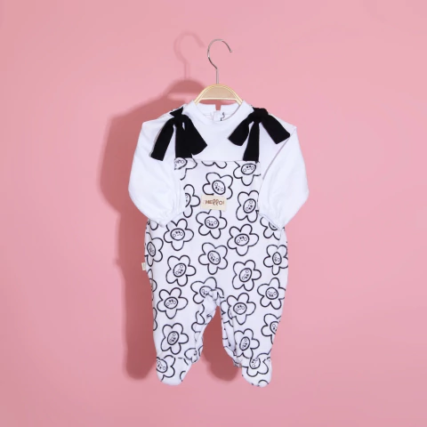 Jardineira Bebê Daisy Branco - Keko