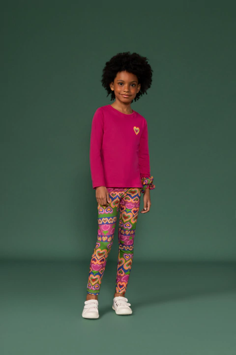 Conjunto Blusa Malha Calça Cotton Pink Flash - Bugbee