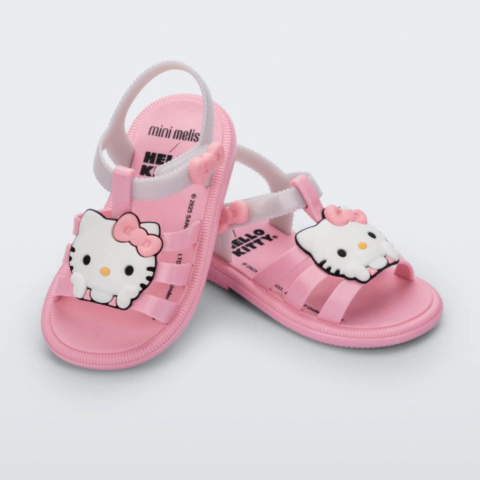 Sandália Mini Melissa Hip Hello Kitty Rosa/Branco - Melissa