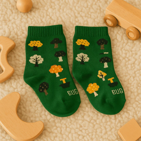 Meia Baby Estampado Subindo Em Arvore - Bugbee