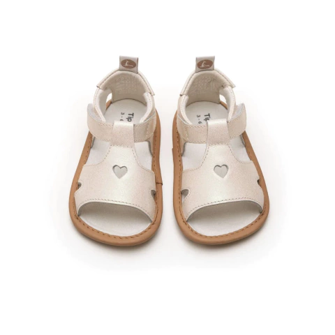 Sandália Bebê Nascer e Crescer - Bliss - Branco Brilhante - Tip Toey Joey