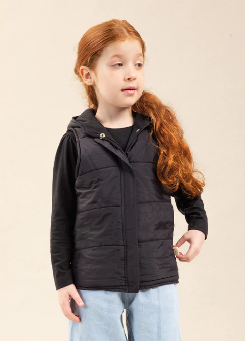 Colete Tactel Dublado Preto - Bugbee