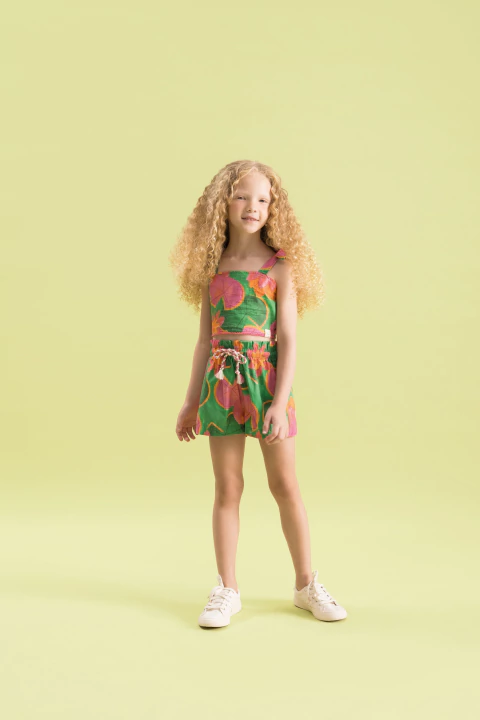 Conjunto Blusa Shorts Tecido Vitória Régia - Bugbee