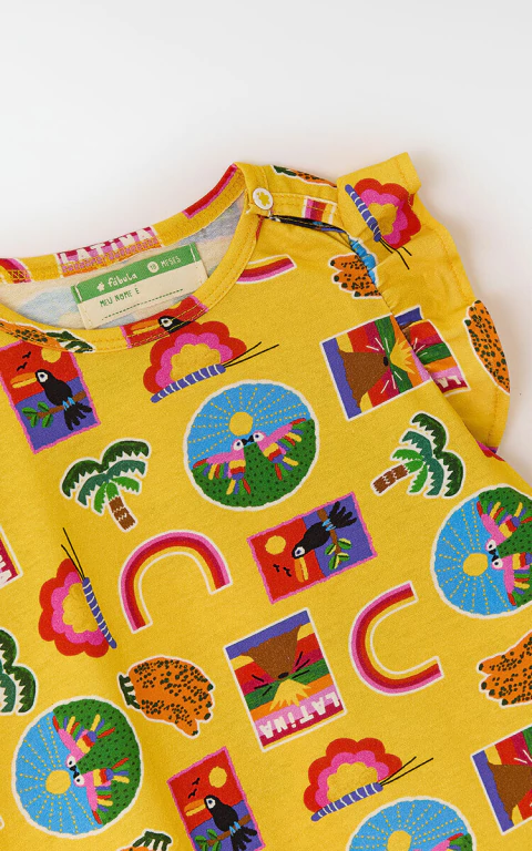 Macaquinho Bebe Malha Postales - Fabula