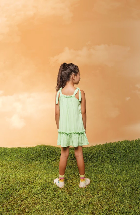 Vestido Viscose Texturizada Verde - Bugbee