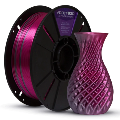 Filamento PLA Duo Color Inox e Rosa Choque - 1KG