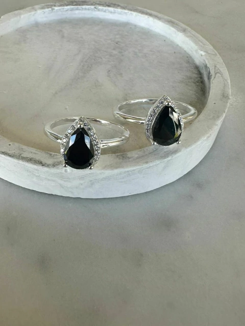 Anillo Plata 925 Gota Negra - comprar online
