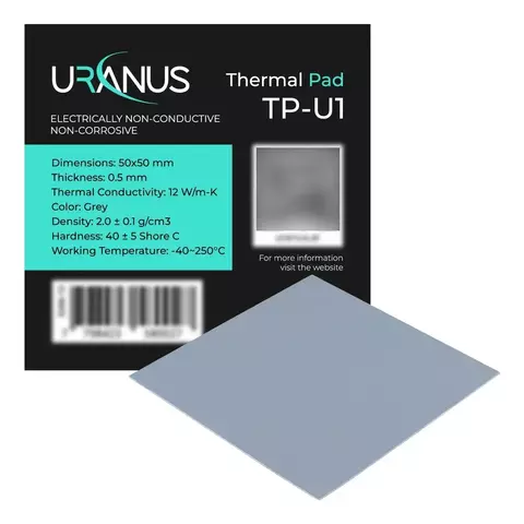 Pad Térmico Uranus TP-U1 50x50x0.5mm 12w/mk - comprar online