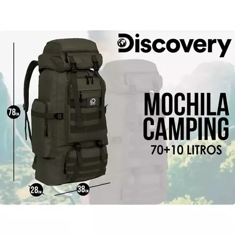 MOCHILA DE CAMPING DISCOVERY 70+10LTS - comprar online