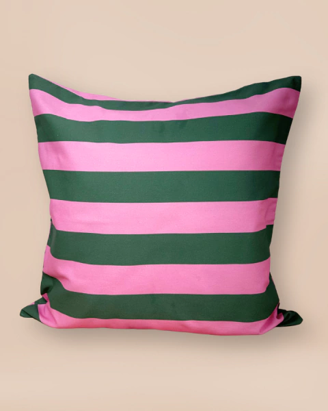 Almofada Listras Verde & Rosa - comprar online