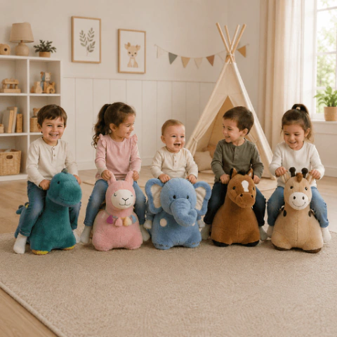 Puff Peluche Grande Montable Animales - comprar online