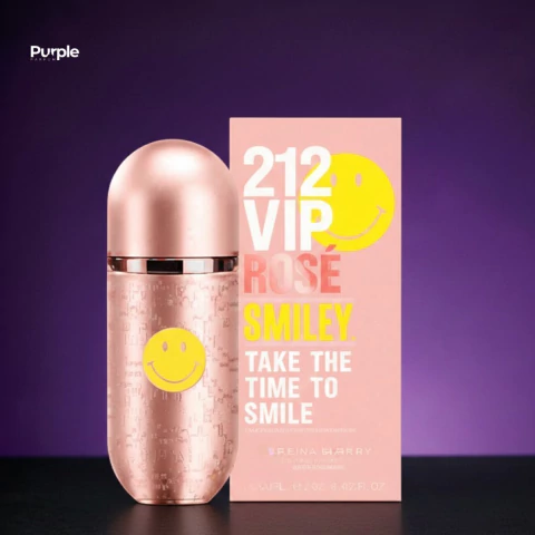 Perfume 212 VIP Rosé Smiley Carolina Herrera Eau de Parfum 80ml Original Lacrado Feminino