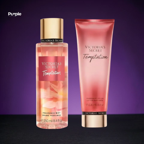 Kit Body Splash 250ml + Creme 236ml Temptation Victoria's Secret Original