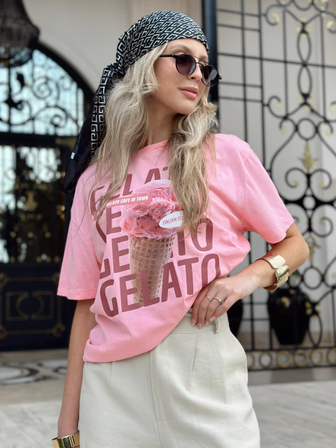 Tee Gelato Rosa - comprar online