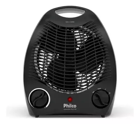 Aquecedor Philco 2 Em 1 Paq1100 3 Niveis De Temperatura Cor Preto 127V