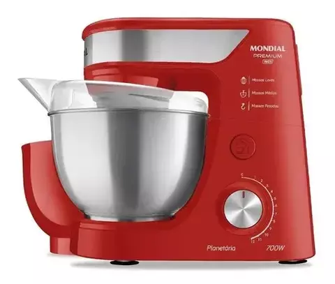 Batedeira Planetaria Premium Inox Bp-02p-r-ti Mondial Vermelho/inox 127V - comprar online