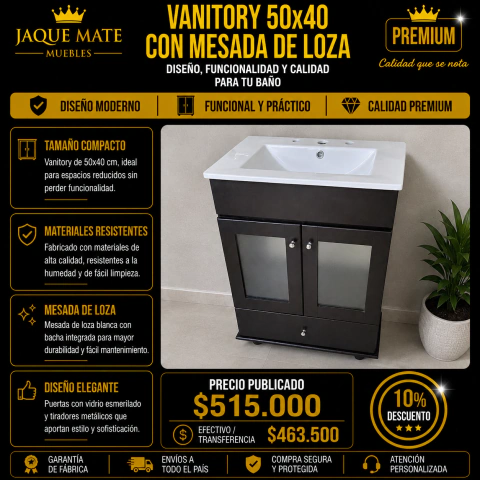 VANITORY 50 X 40 CON MESADA DE LOZA