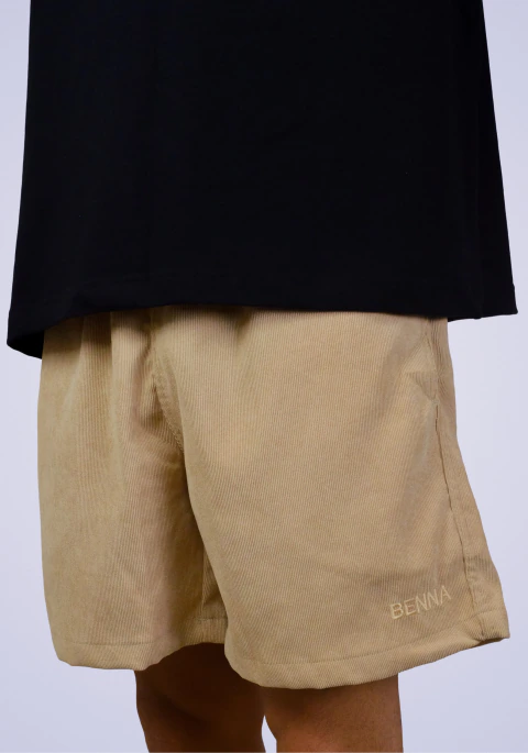 Short Cotelê Bege