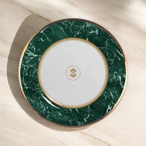 Conjunto 6 Pratos Sobremesa Marble Verde Alleanza