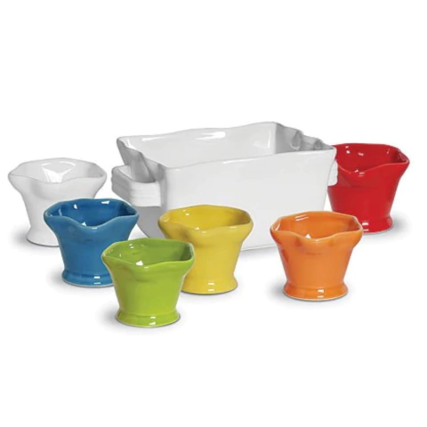 Conjunto Porta Sorvete Liso Branco Casquinhas Coloridas Funny Scalla