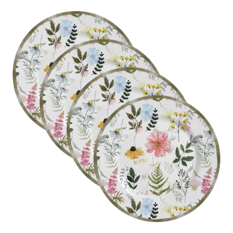 Conjunto 4 Pratos Rasos Floratta Alleanza