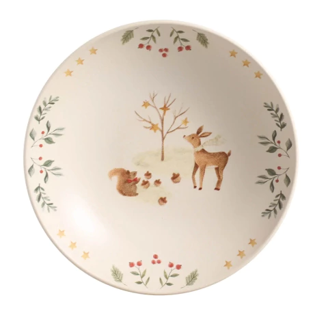 Conjunto 6 Pratos Fundos Coup Stoneware Natal Christmas Card Porto Brasil C