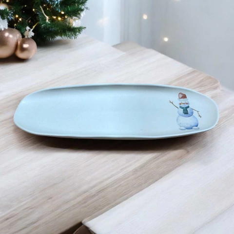 Travesa Oval Rasa G Orgânico Magia Glacial II 36x13cm (Boneco de Neve) Porto Brasil - comprar online