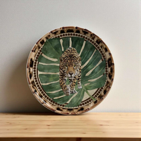 Conjunto 6 Pratos Sobremesa Animais Onça Mison Blanche