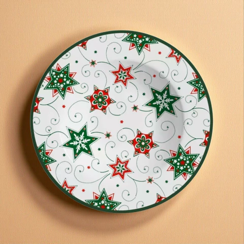 Conjunto 6 Pratos Fundos Natal Alleanza